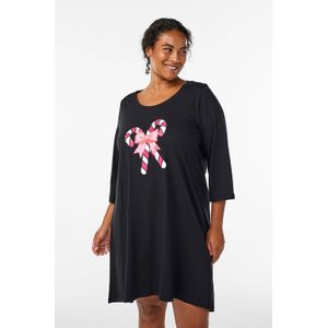 Zizzi nachthemd MALLY zwart