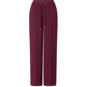 Yest - Curve Wide Leg - Casual Broek - Donkerrood - Hoge Taille