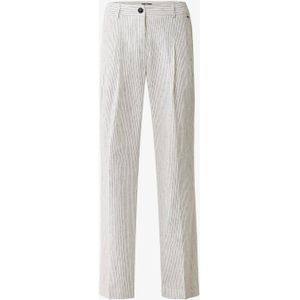 Mexx straight fit broek met krijtstreep ecru/zand