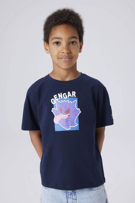 NAME IT KIDS Pokemon T-shirt met backprint donkerblauw