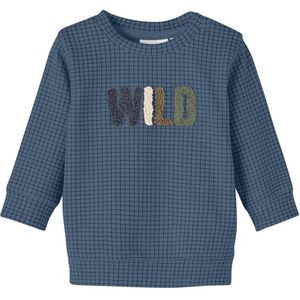 NAME IT BABY baby geruite sweater NBMOPUS middenblauw