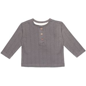 Moodstreet Petit baby gestreepte longsleeve Jules van katoen grijs