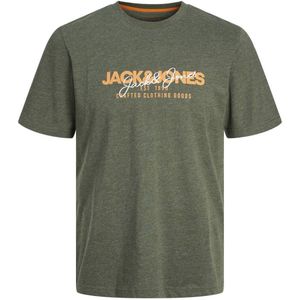 JACK & JONES PLUS SIZE regular fit T-shirt JJALVIS Plus Size met printopdruk groen