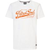 Petrol Industries T-shirt met logo wit/oranje