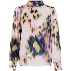 JANSEN Amsterdam blousetop ELLEN met all over print en plooien multi