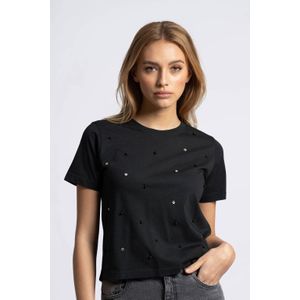 NIKKIE T-shirt donkerblauw met glitter