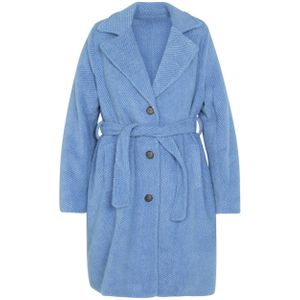 Paprika jas met ceintuur lichtblauw