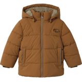 NAME IT MINI - Gewatteerde Jas - Bruin - Met Capuchon - Winterjassen