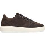 Manfield - Grijze Sneakers - Suède - Casual Schoenen