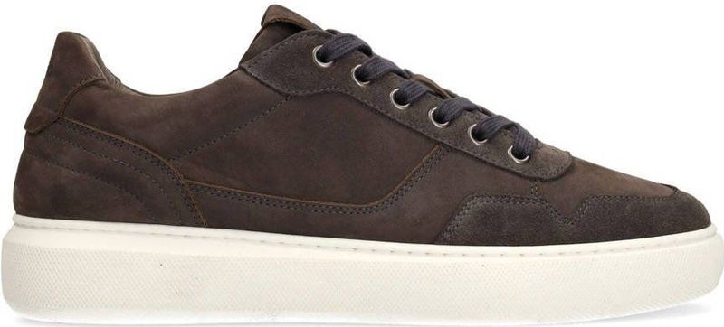 Manfield - Grijze Sneakers - Suède - Casual Schoenen