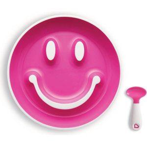 Munchkin Smile 'N Scoop bord + lepel roze