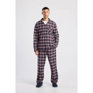 America Today flanellen pyjamabroek Nathan donkerblauw/wit/rood