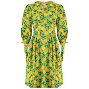 HARPER & YVE gebloemde reversible jurk ALEXIS geel/groen
