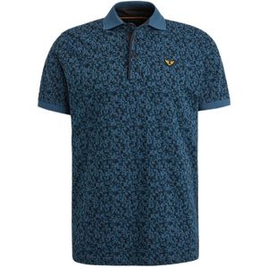 PME Legend polo met all over print donkerblauw
