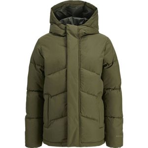 JACK & JONES JUNIOR gewatteerde winterjas JJWORLD olijfgroen