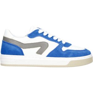 Hip leren sneakers blauw/wit