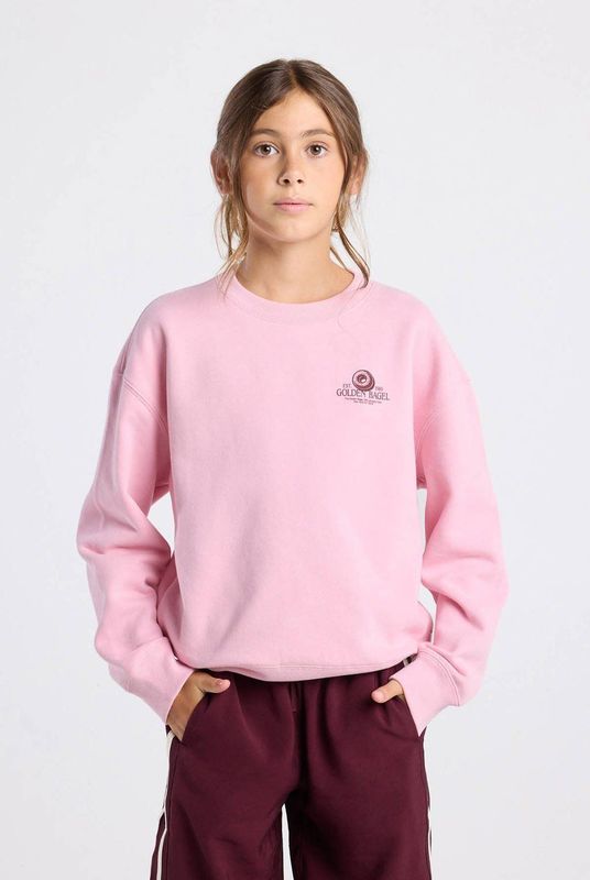 America Today sweater met backprint lichtroze