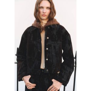 Mango denim spijkerjas donkerbruin