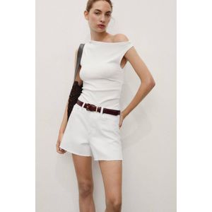 Mango denim wide leg regular waist short wit