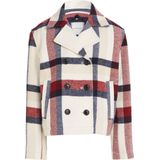 Tommy Hilfiger geruite coat van gerecycled polyester ecru/rood/donkerblauw