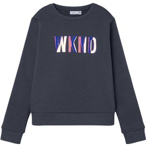 NAME IT KIDS sweater NKFOMIALISE met tekst donkerblauw
