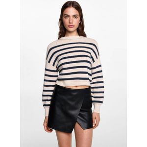 MANGO TEEN imitatieleren skort zwart