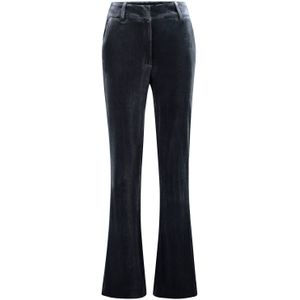 Expresso fluwelen flared high waist pantalon antraciet