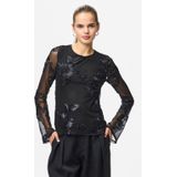 PIECES gebloemde top zwart