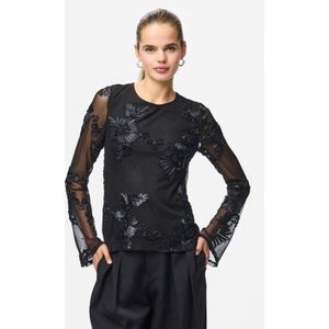 PIECES gebloemde top zwart