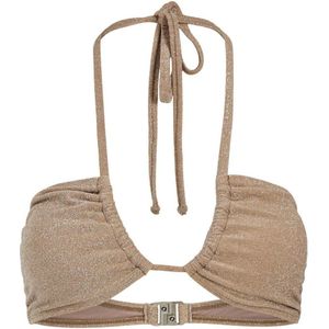 VILA niet-voorgevormde bandeau bikinitop VIMARISA met lurex bruin