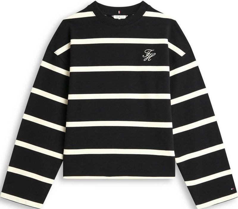 TOMMY HILFIGER Sweatshirt  zwart / wit