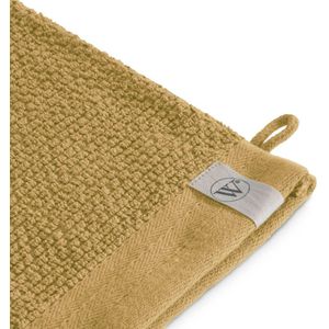 Walra - Washand Soft Cotton Popcorn - Geel - 16x21 cm - 550 gr/m²