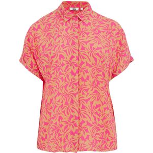 WE Fashion Curve blouse met all over print roze/oranje