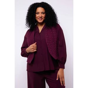 Exxcellent - Gilet - Donkerrood - Broderie