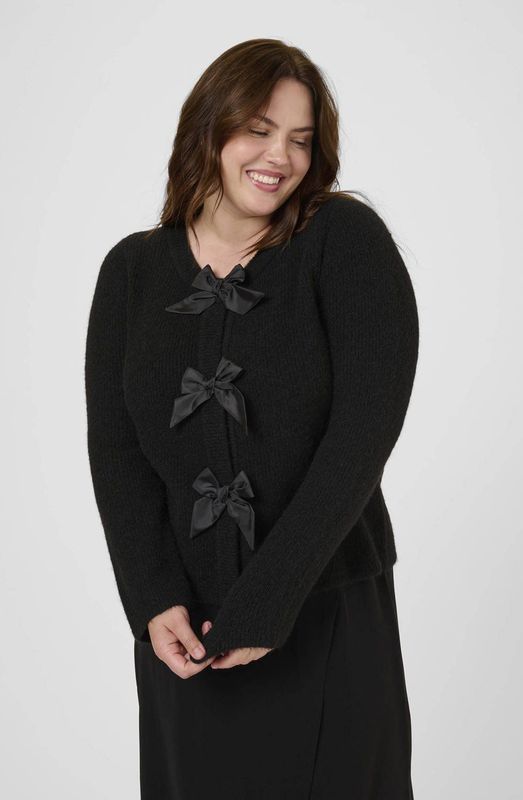 Kaffe - Curve - Gebreid Vest - Zwart