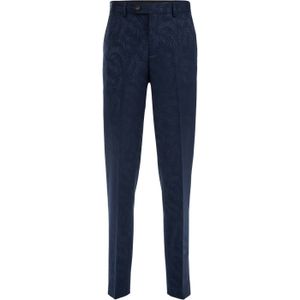 WE Fashion slim fit pantalon met all over print blue depth