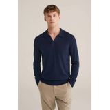 Fundamentals - Slim Fit - Polo - Donkerblauw - Merino Wol