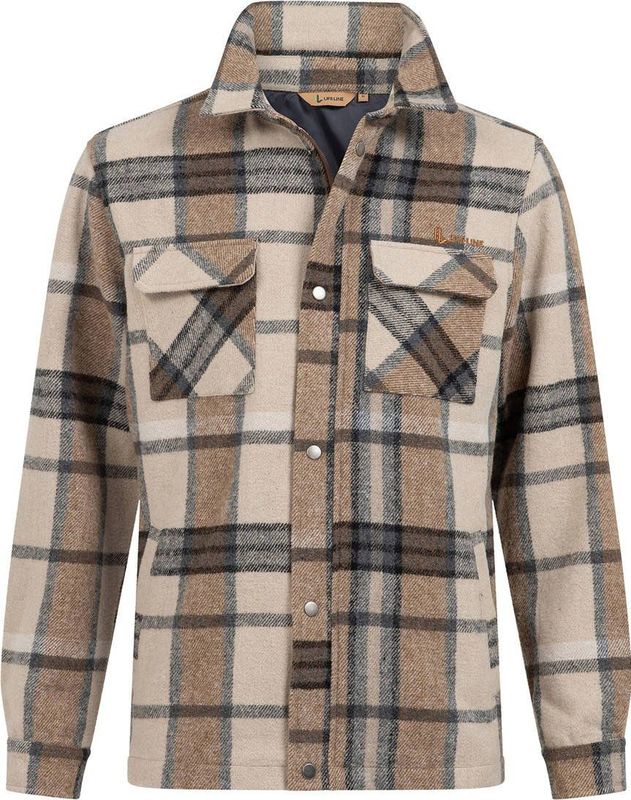 Life-Line overhemd Paco bruin/beige/grijs