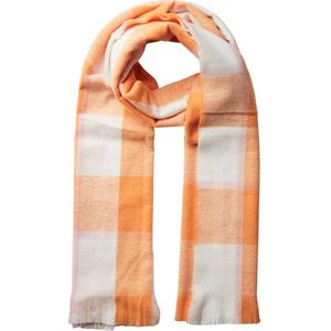 PIECES geruite sjaal PCJULA oranje/wit