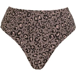 BEACHWAVE high waist bikinibroekje taupe/roze/zwart