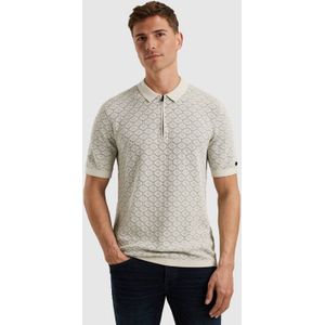 Cast Iron regular polo gebreid ecru
