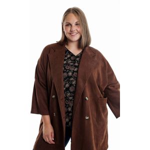 Paprika suede manteljas donkerbruin