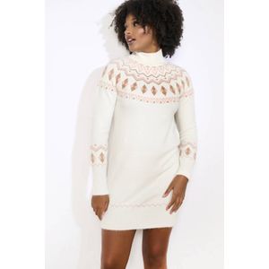 LOLALIZA mini jurk ecru