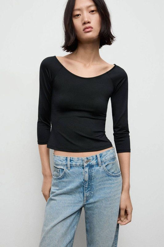 MANGO - LLOPI - T-shirt - Zwart