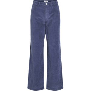 VILA - Vibabette Rw Wide Corduroy Pants - Blauw - Ribbroeken