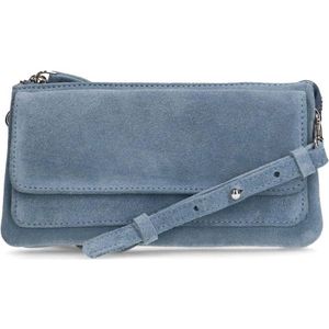 Manfield suede clutch blauw