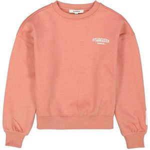 Garcia sweater met tekst koraal oranje