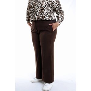 Paprika wide leg regular waist pantalon donkerbruin