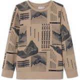 NAME IT KIDS sweater NKMLOLUMBO met all over print zand/donkerblauw