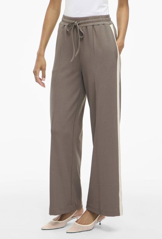 Vila - Viclua hw wide track pants - Taupe - Sportbroek